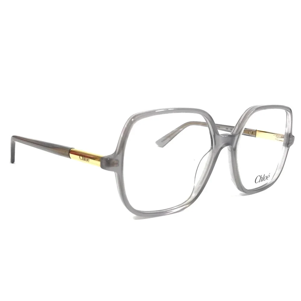 Chloe Eyeglasses Frames CH0368O 005 Beige Transparent Gold Hexagonal 54-16-140